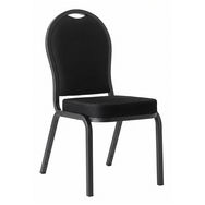 Bankettstol sort med sorte ben B:45cm H:93cm