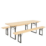 Bord & benkesett L:180cm B:80cm H:77cm 6 personer